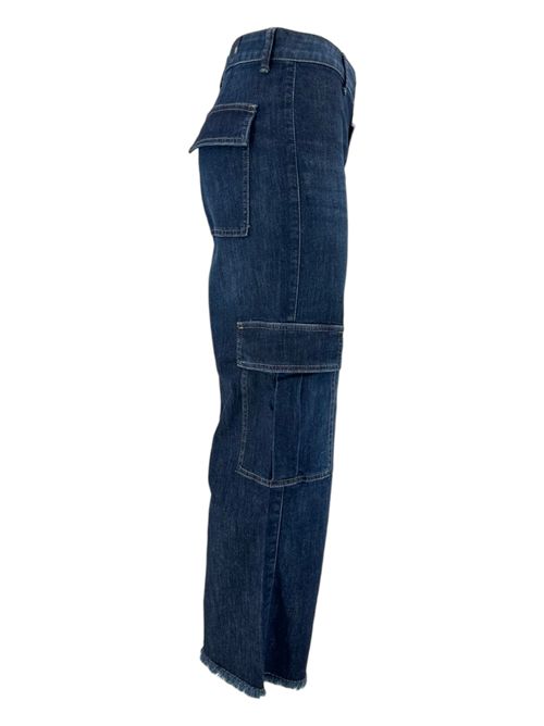 women's blue denim cargo model jeans Atelier Cigala's | 247-TDSB094Y